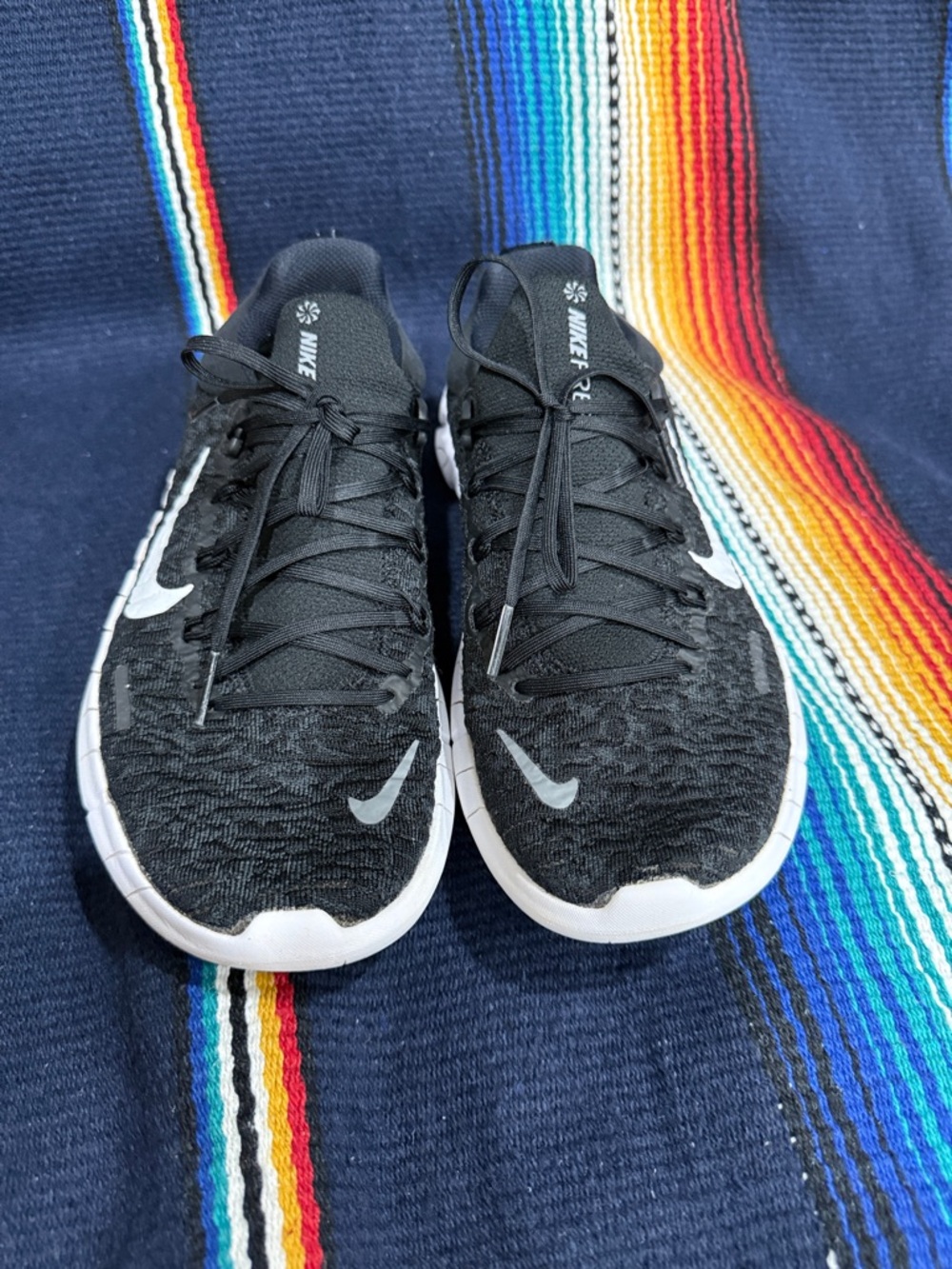 Nike Black and White Knit Training Sneakers - Picture 2 of 6